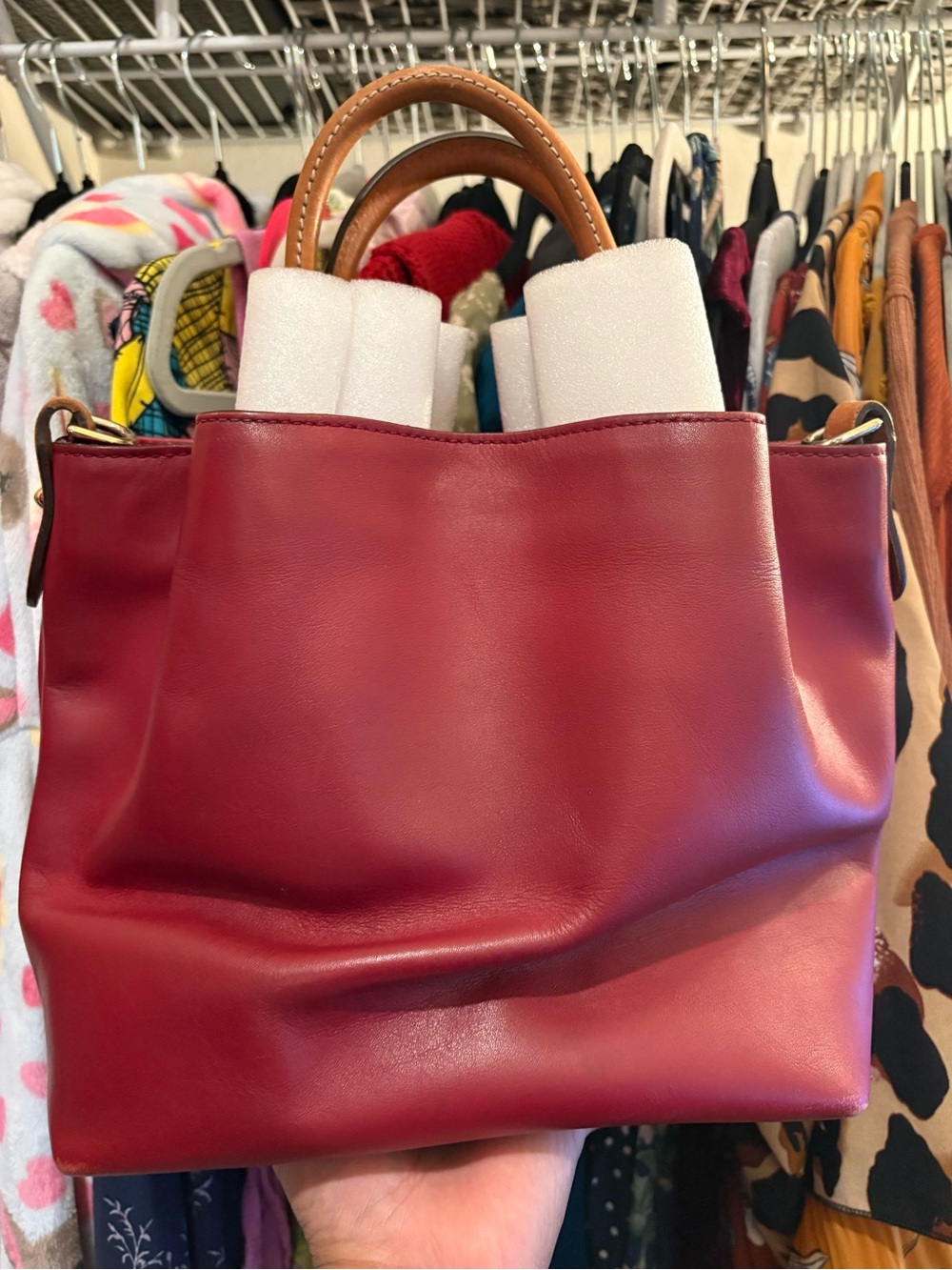 Dooney & Bourke | Barlow Satchel | Dark Red - Picture 5 of 16